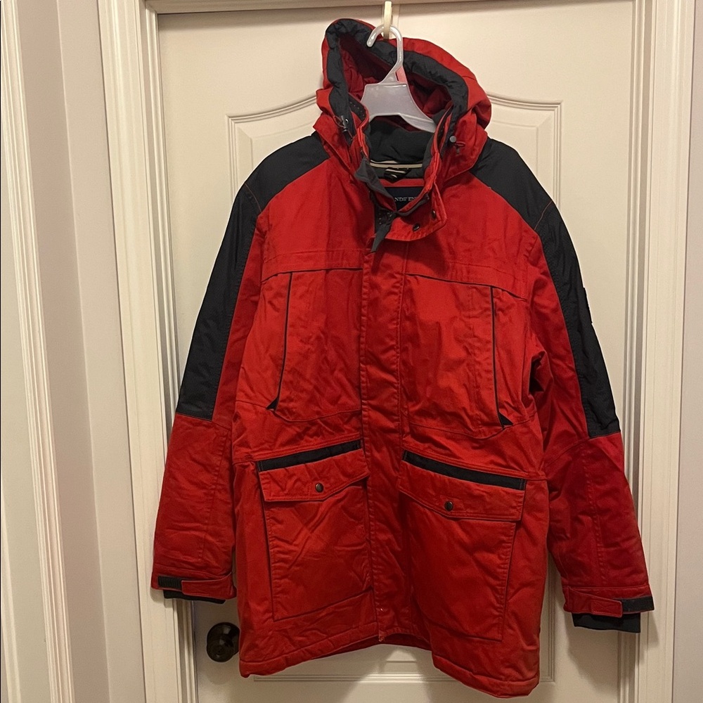 Lands' End Men's Red and Black Ski Jacket